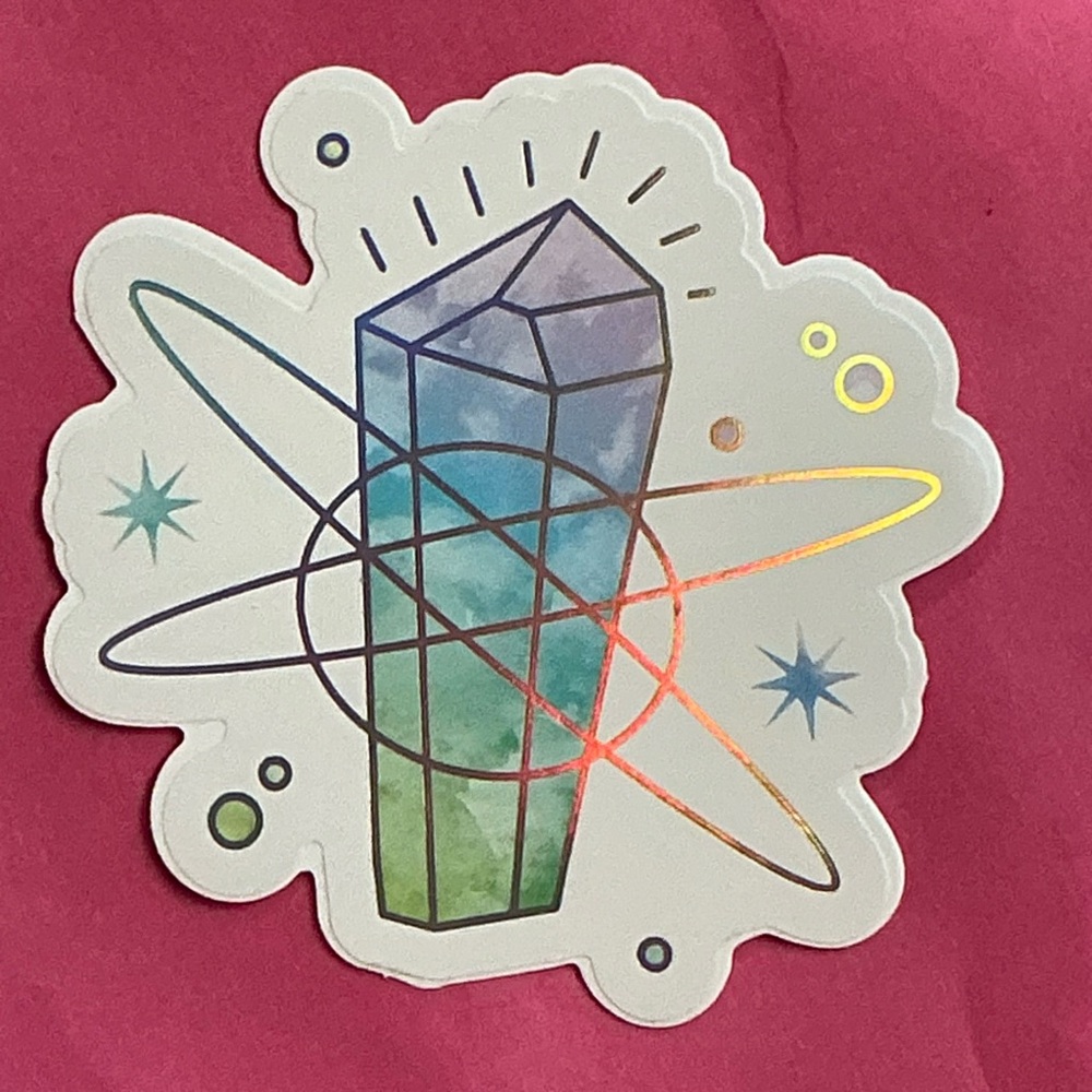 Colorful Geometric Crystal Vinyl Sticker Mid Rainbow